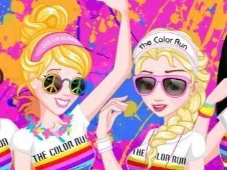 Princess Color Run Dress Up Game