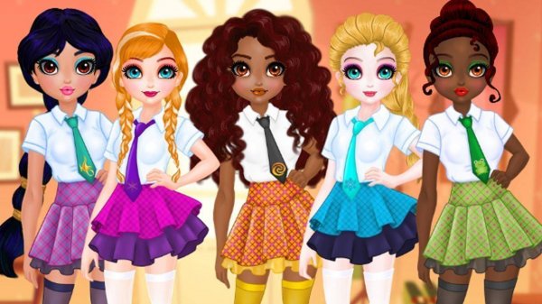 Princesses BFF Rush to School Online Game